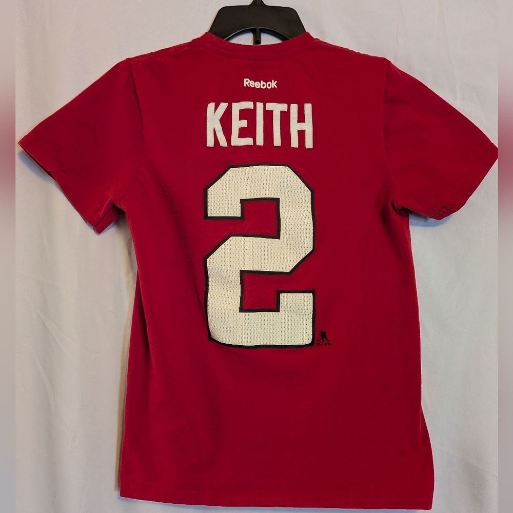 Reebok Red Blackhawks Logo Short With 'Keith 2' On Back. Sz. S